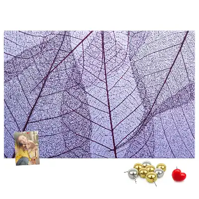 Tableau d'affichage en liège motif feuilles nature