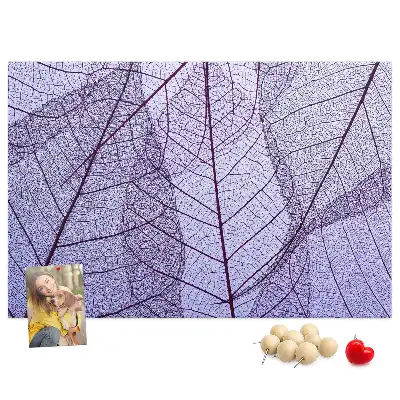 Tableau d'affichage en liège motif feuilles nature