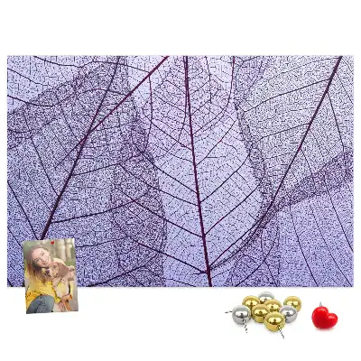 Tableau d'affichage en liège motif feuilles nature