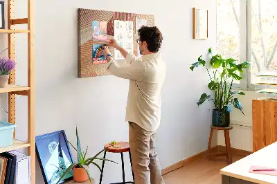 Tableau de liège motif abstrait vagues