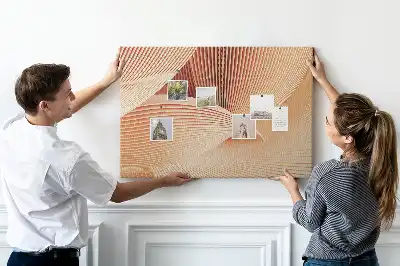 Tableau de liège motif abstrait vagues