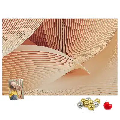 Tableau de liège motif abstrait vagues