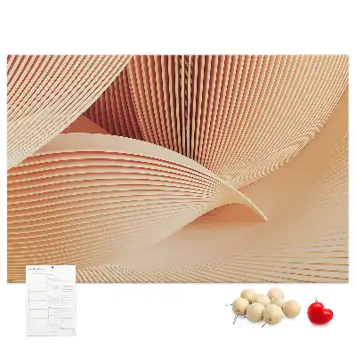 Tableau de liège motif abstrait vagues