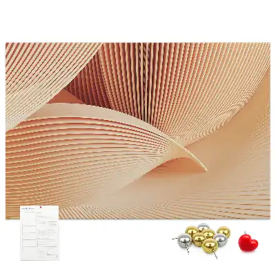 Tableau de liège motif abstrait vagues