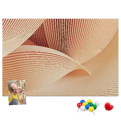 Tableau de liège motif abstrait vagues