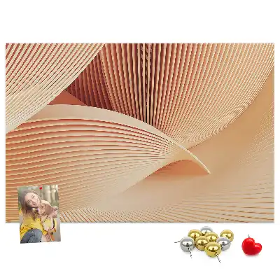 Tableau de liège motif abstrait vagues