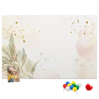 Tableau d’affichage en liège avec motif graphique linéaire doré