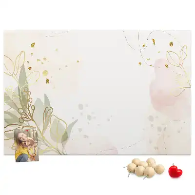 Tableau d’affichage en liège avec motif graphique linéaire doré