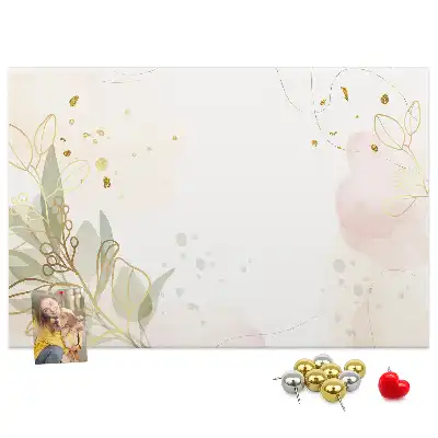 Tableau d’affichage en liège avec motif graphique linéaire doré