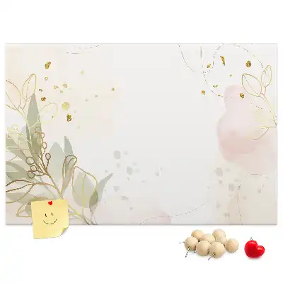 Tableau d’affichage en liège avec motif graphique linéaire doré
