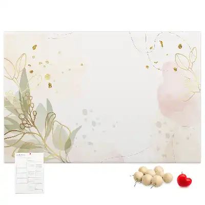 Tableau d’affichage en liège avec motif graphique linéaire doré