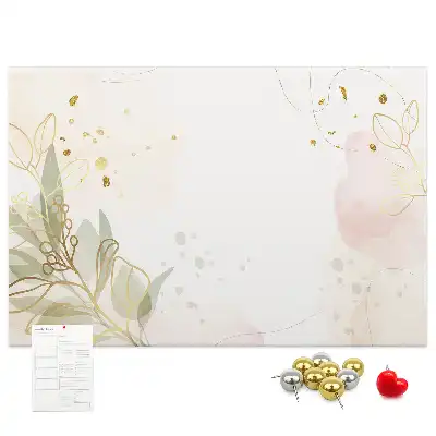 Tableau d’affichage en liège avec motif graphique linéaire doré