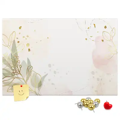 Tableau d’affichage en liège avec motif graphique linéaire doré