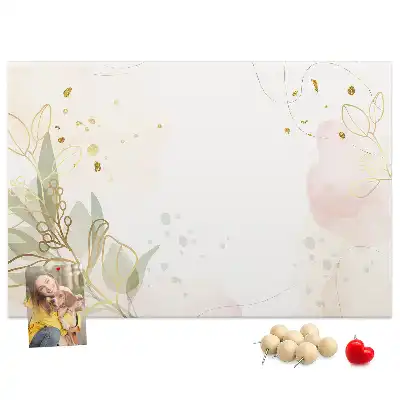 Tableau d’affichage en liège avec motif graphique linéaire doré