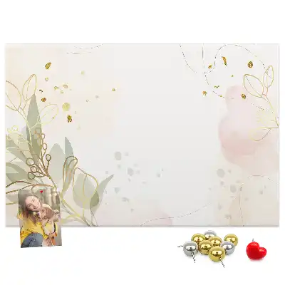 Tableau d’affichage en liège avec motif graphique linéaire doré