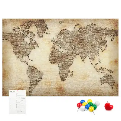 Tableau en liège déco Contour historique des continents