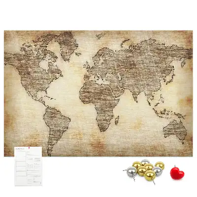 Tableau en liège déco Contour historique des continents