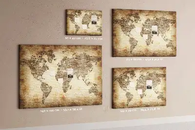 Tableau en liège déco Contour historique des continents