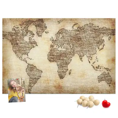 Tableau en liège déco Contour historique des continents