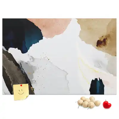 Tableau d’affichage en liège avec motifs picturaux colorés