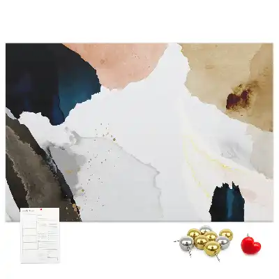 Tableau d’affichage en liège avec motifs picturaux colorés