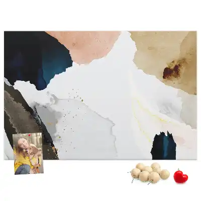 Tableau d’affichage en liège avec motifs picturaux colorés