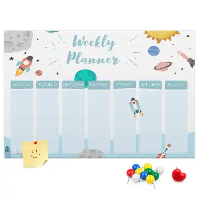 Tableau de liège Planning de sept jours de tâches