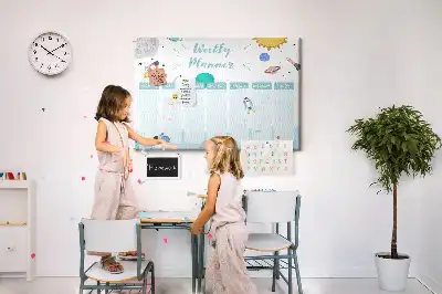 Tableau de liège Planning de sept jours de tâches