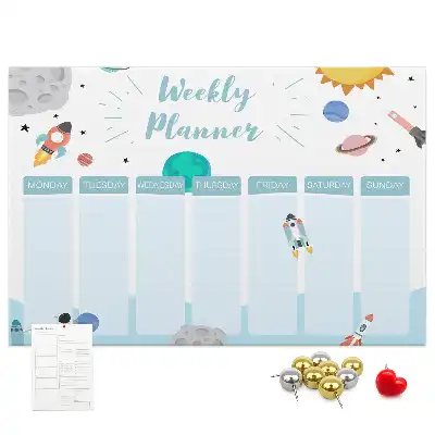 Tableau de liège Planning de sept jours de tâches