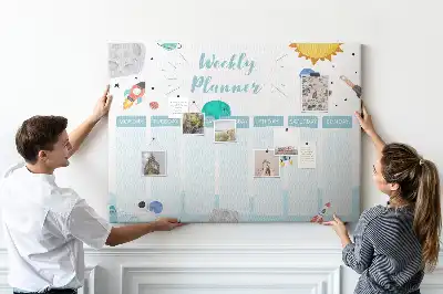 Tableau de liège Planning de sept jours de tâches