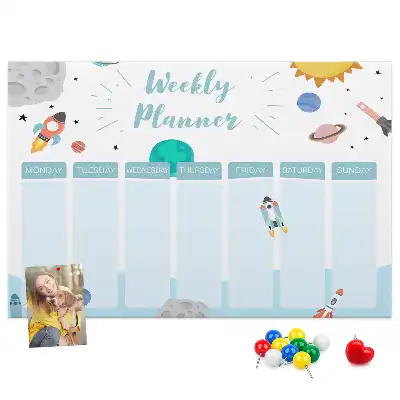 Tableau de liège Planning de sept jours de tâches