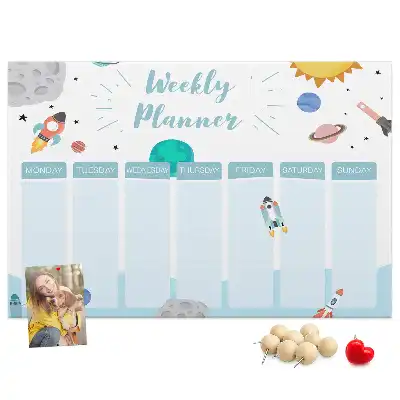 Tableau de liège Planning de sept jours de tâches