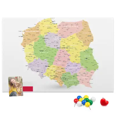 Tableau d’affichage en liège Cartographie du pays Pologne