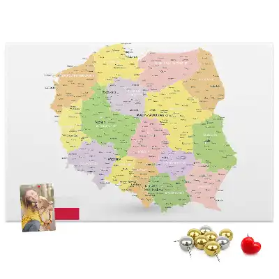 Tableau d’affichage en liège Cartographie du pays Pologne