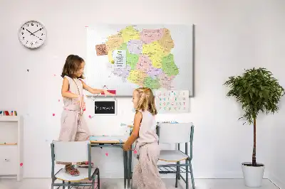 Tableau d’affichage en liège Cartographie du pays Pologne