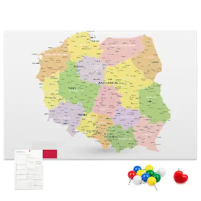 Tableau d’affichage en liège Cartographie du pays Pologne
