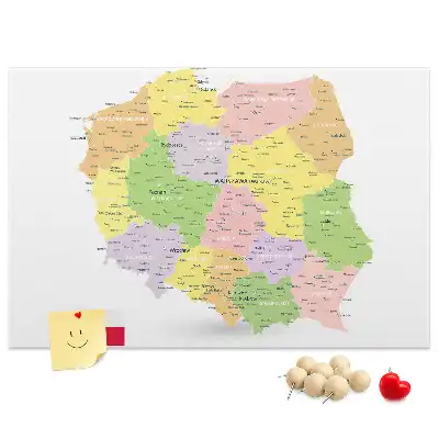 Tableau d’affichage en liège Cartographie du pays Pologne