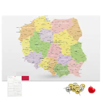 Tableau d’affichage en liège Cartographie du pays Pologne