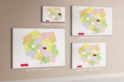 Tableau d’affichage en liège Cartographie du pays Pologne