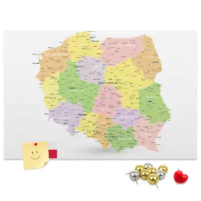Tableau d’affichage en liège Cartographie du pays Pologne