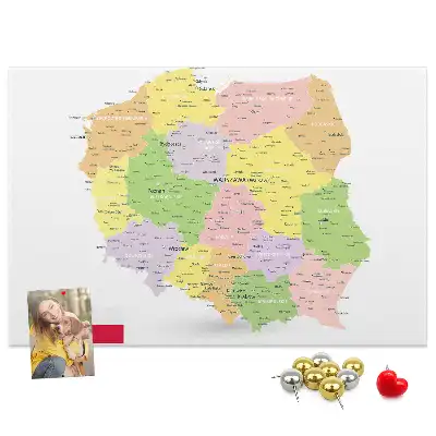 Tableau d’affichage en liège Cartographie du pays Pologne