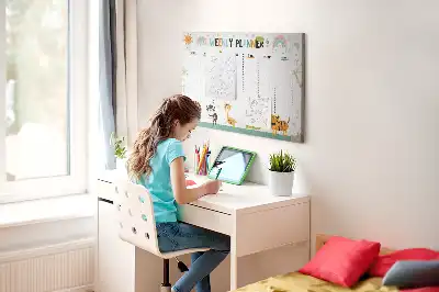 Tableau en liège déco Planificateur hebdomadaire animaux
