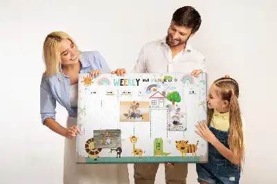 Tableau en liège déco Planificateur hebdomadaire animaux