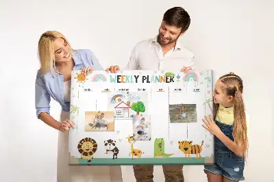 Tableau en liège déco Planificateur hebdomadaire animaux