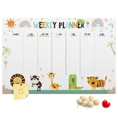 Tableau en liège déco Planificateur hebdomadaire animaux