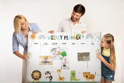Tableau en liège déco Planificateur hebdomadaire animaux