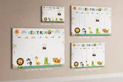 Tableau en liège déco Planificateur hebdomadaire animaux