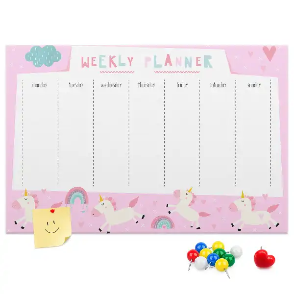 Tableau de liège Planificateur hebdomadaire pour enfants