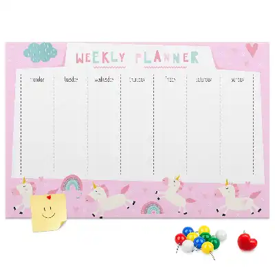 Tableau de liège Planificateur hebdomadaire pour enfants