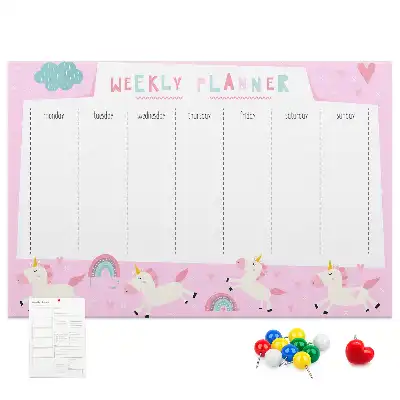 Tableau de liège Planificateur hebdomadaire pour enfants